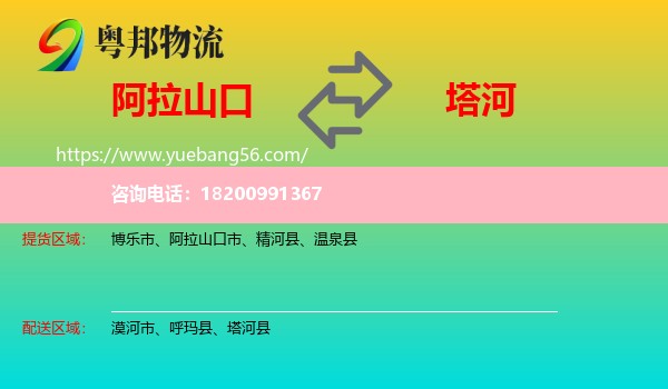阿拉山口市到塔河縣物流
