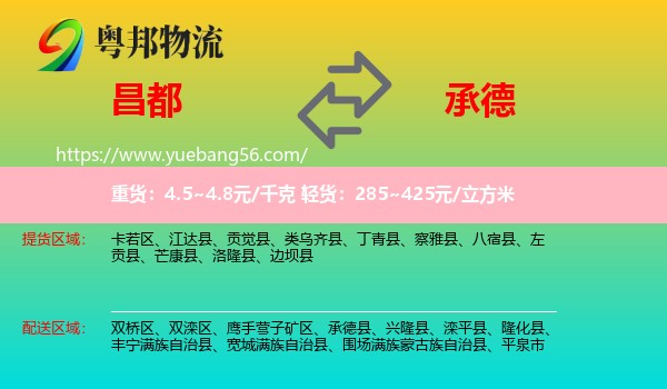 昌都到承德物流