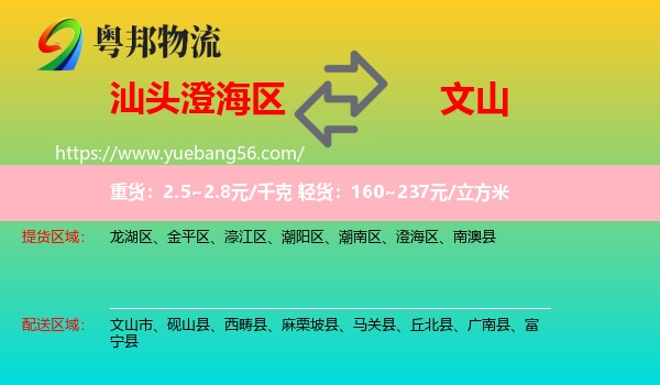 澄海區(qū)到文山物流