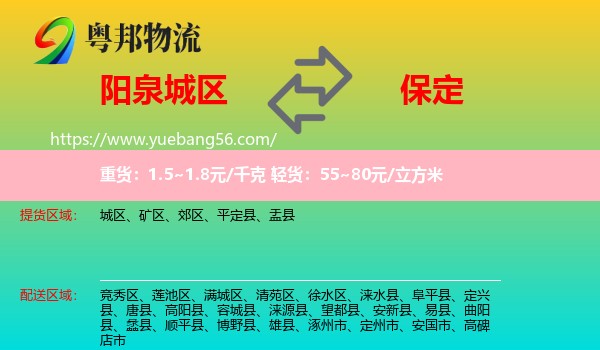 城區(qū)到保定物流