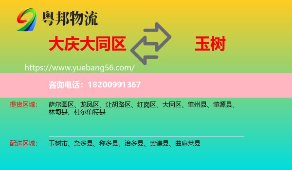 大同區(qū)到玉樹物流