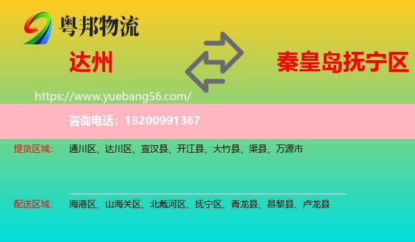 達(dá)州到撫寧區(qū)物流