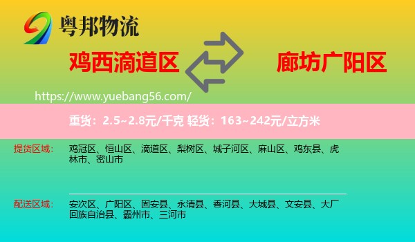 滴道區(qū)到廣陽區(qū)物流