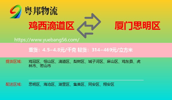 滴道區(qū)到思明區(qū)物流