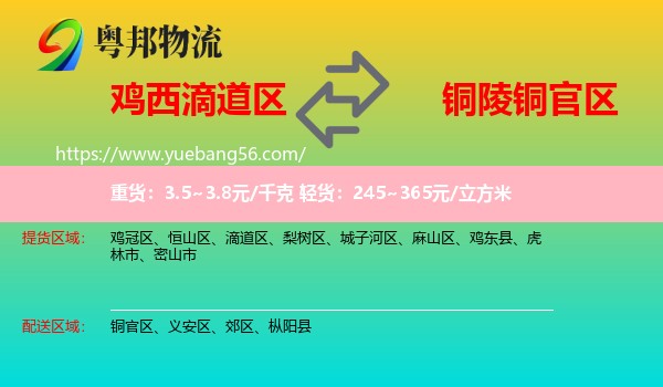 滴道區(qū)到銅官區(qū)物流