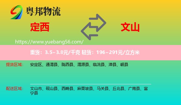定西到文山物流