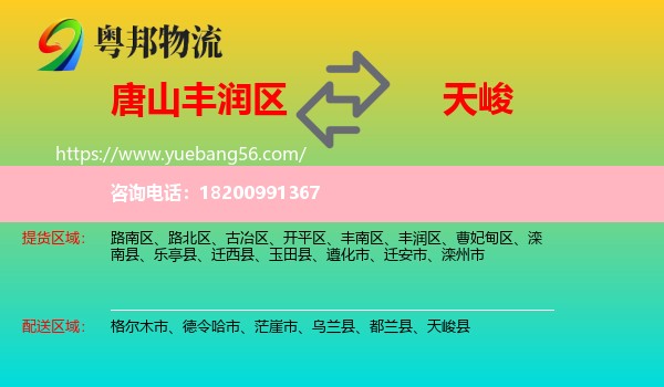 豐潤區(qū)到天峻縣物流