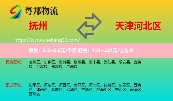 撫州到河北區(qū)物流