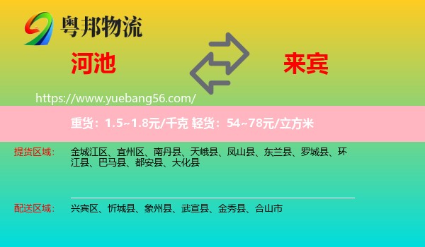 河池到來賓物流