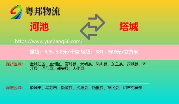 河池到塔城物流