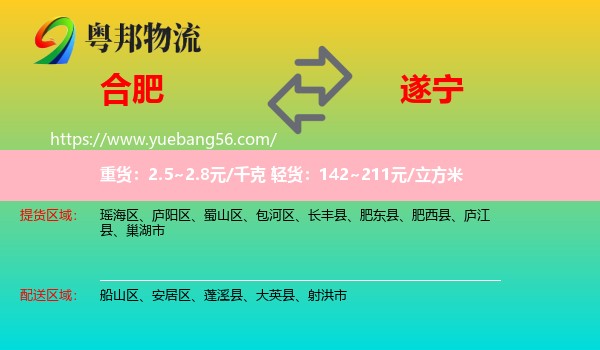 合肥到遂寧物流