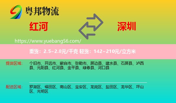 紅河到深圳物流