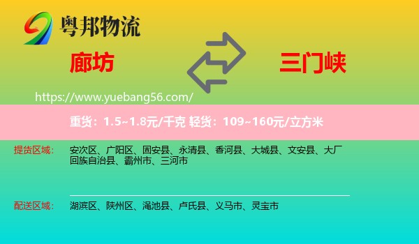 廊坊到三門(mén)峽物流