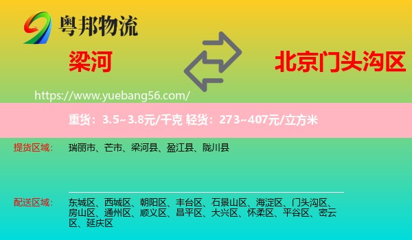 梁河縣到門頭溝區(qū)物流