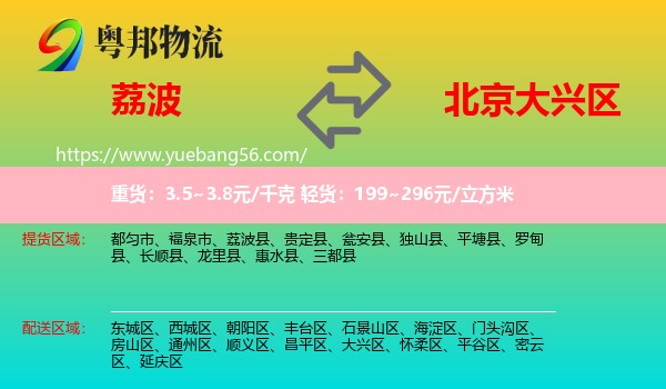 荔波縣到大興區(qū)物流