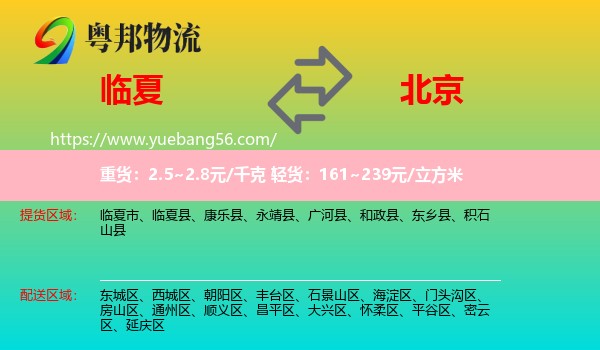 臨夏到北京物流