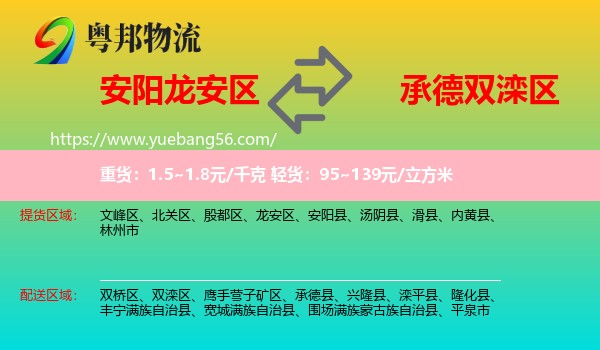 龍安區(qū)到雙灤區(qū)物流