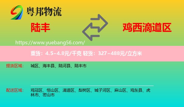 陸豐市到滴道區(qū)物流