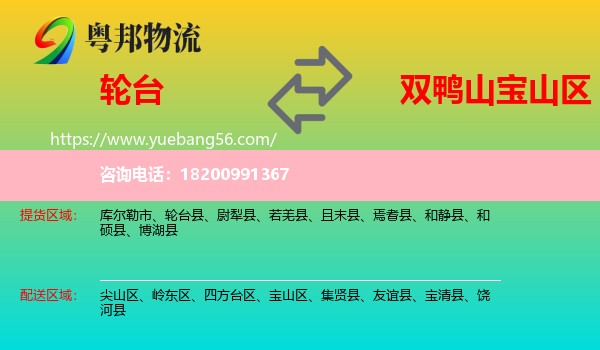輪臺(tái)縣到寶山區(qū)物流