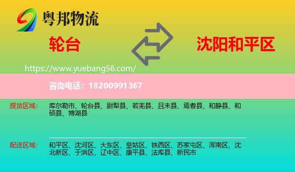 輪臺縣到和平區(qū)物流