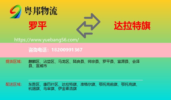 羅平縣到達拉特旗物流