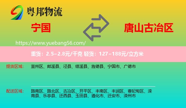 寧國市到古冶區(qū)物流