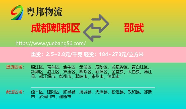 郫都區(qū)到邵武市物流