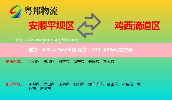 平壩區(qū)到滴道區(qū)物流