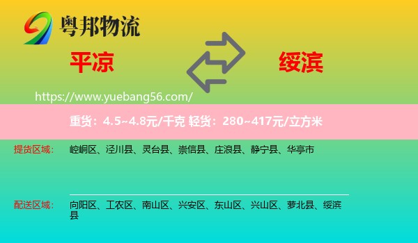 平?jīng)龅浇棡I縣物流