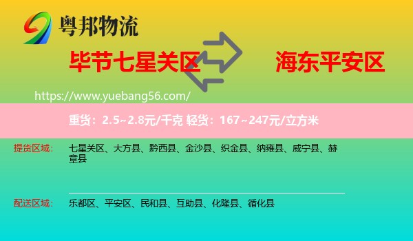 七星關(guān)區(qū)到平安區(qū)物流