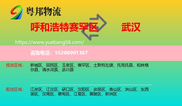 賽罕區(qū)到武漢物流