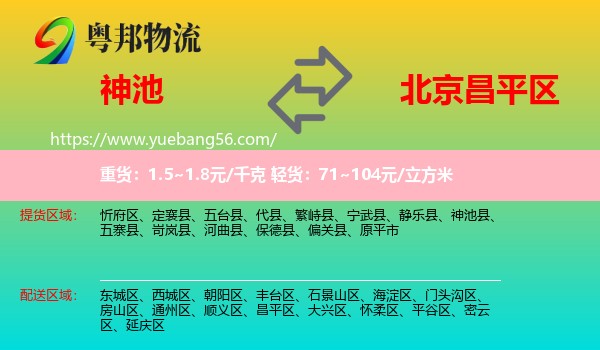 神池縣到昌平區(qū)物流