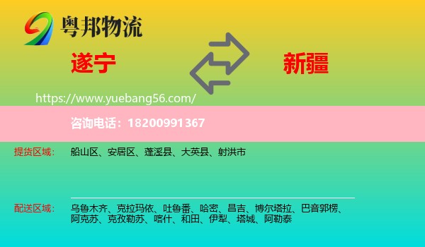 遂寧到新疆物流