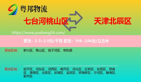 桃山區(qū)到北辰區(qū)物流