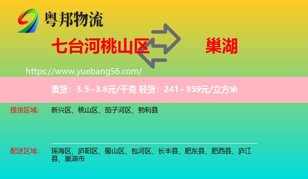 桃山區(qū)到巢湖市物流