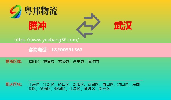 騰沖市到武漢物流