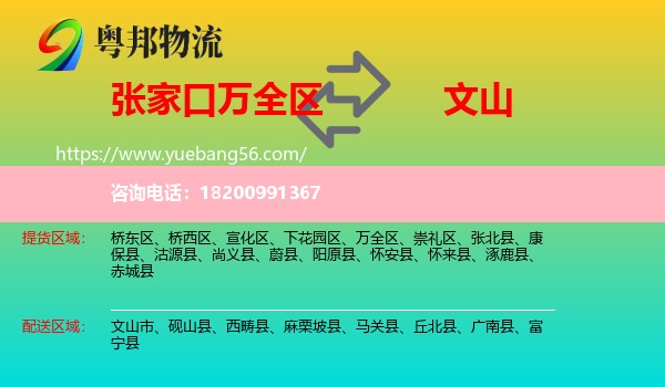 萬全區(qū)到文山物流