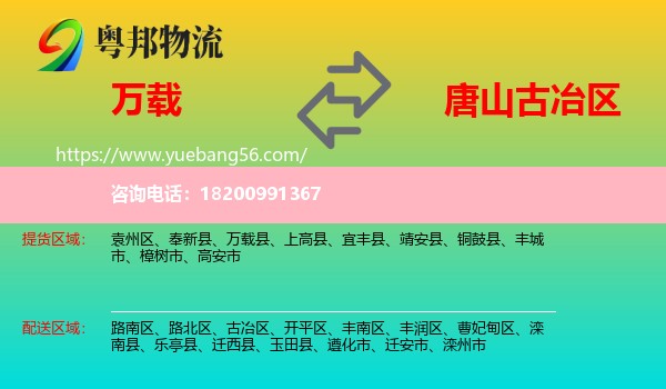 萬載縣到古冶區(qū)物流