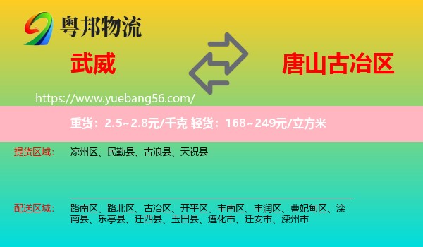 武威到古冶區(qū)物流