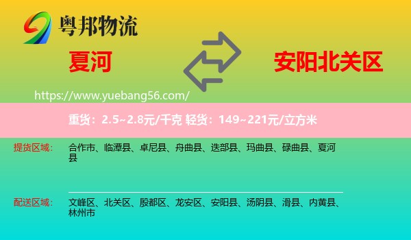 夏河縣到北關(guān)區(qū)物流