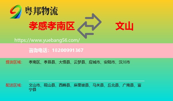 孝南區(qū)到文山物流