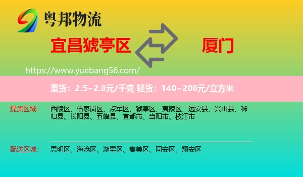 猇亭區(qū)到廈門物流