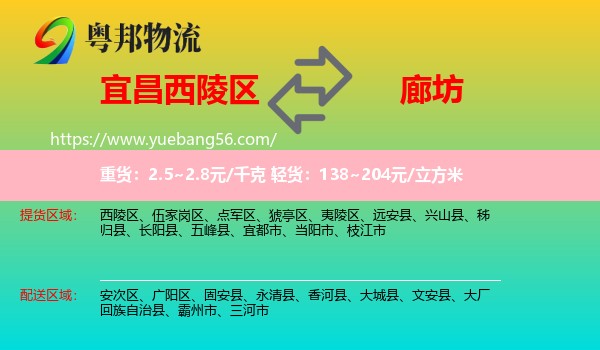 西陵區(qū)到廊坊物流