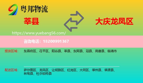 莘縣到龍鳳區(qū)物流