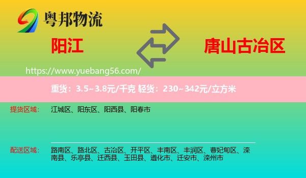 陽江到古冶區(qū)物流