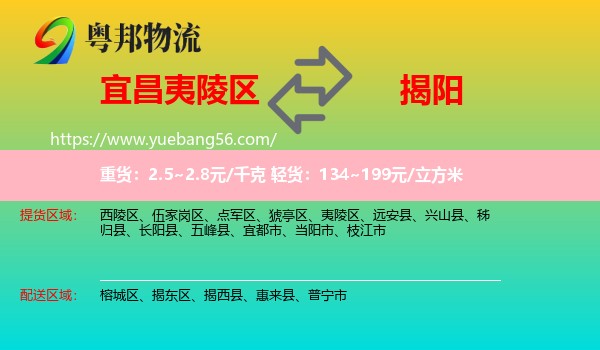 夷陵區(qū)到揭陽物流