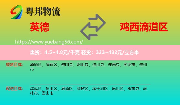 英德市到滴道區(qū)物流