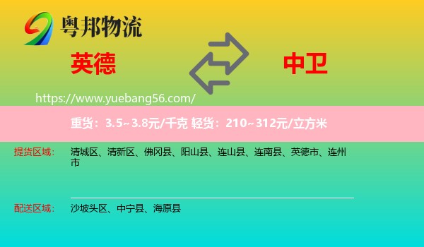 英德市到中衛(wèi)物流