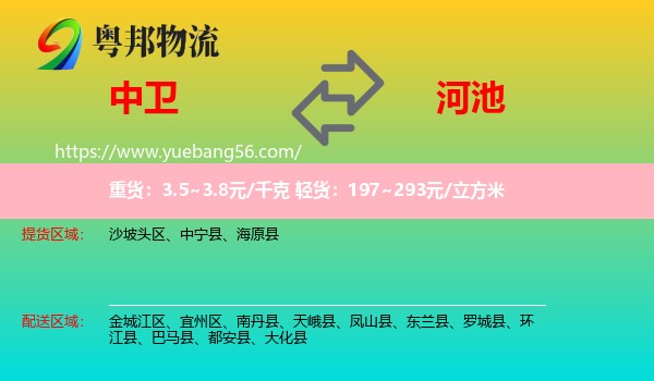 中衛(wèi)到河池物流