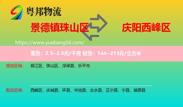 珠山區(qū)到西峰區(qū)物流